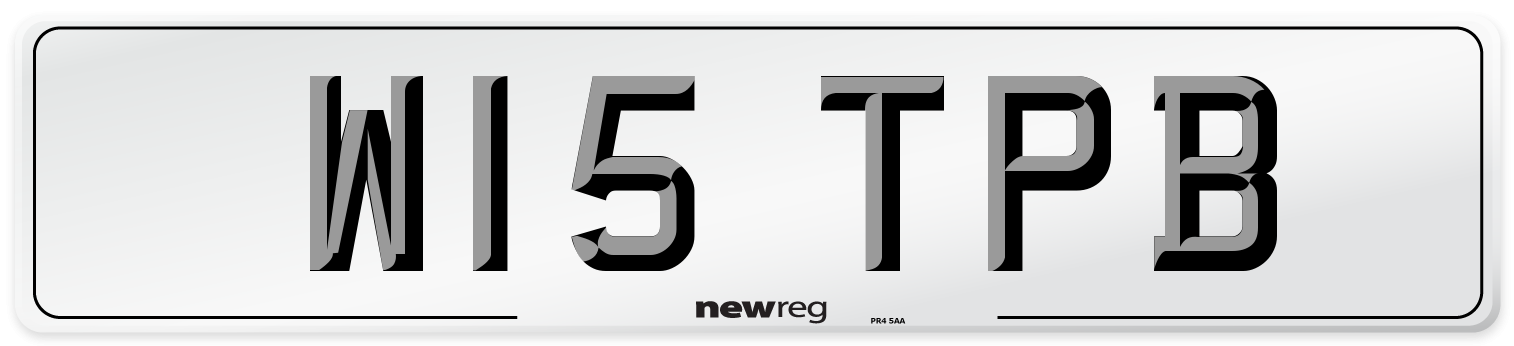 W15 TPB Number Plate from New Reg